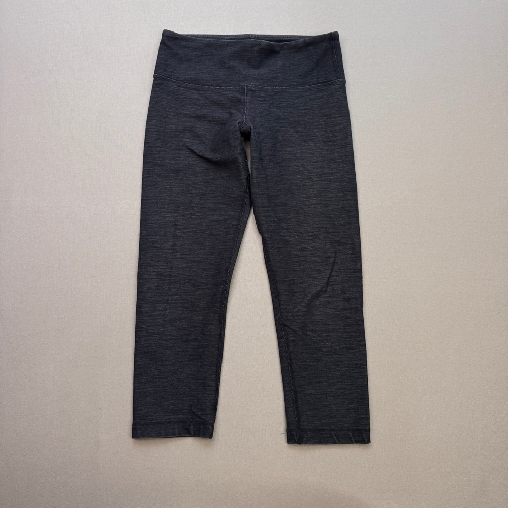Lululemon Space Dye Heathered Grey Cropped Leggings Yoga Pants Small